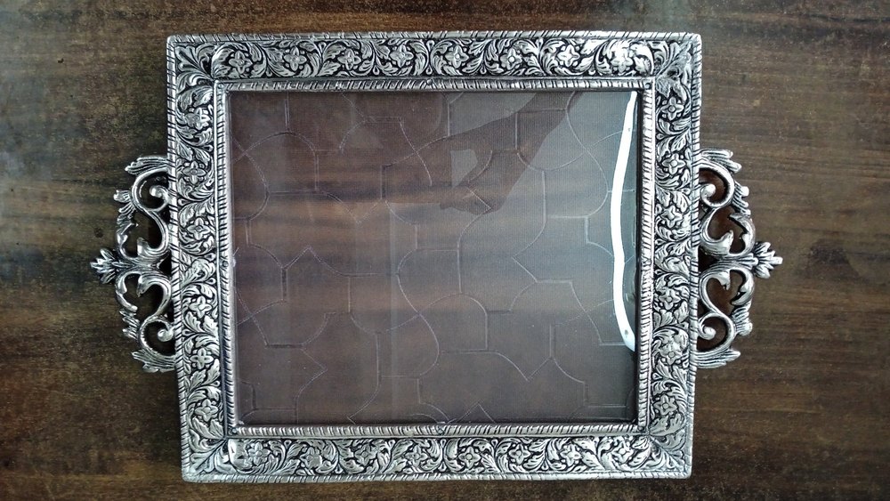 Serving Metal Silver Plated Trays, Shape: Rectangle, Size: 16.5 X 11.5 Inc