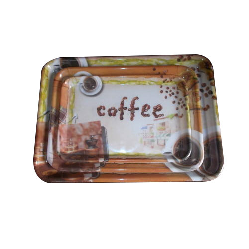 Plastic Melamine Tray Sets, For Home, Shape: Circular