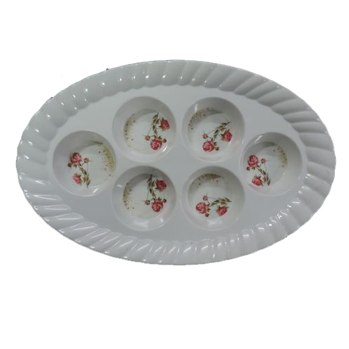 AI White Melamine Glass Serving Tray, Size: 8 Inches
