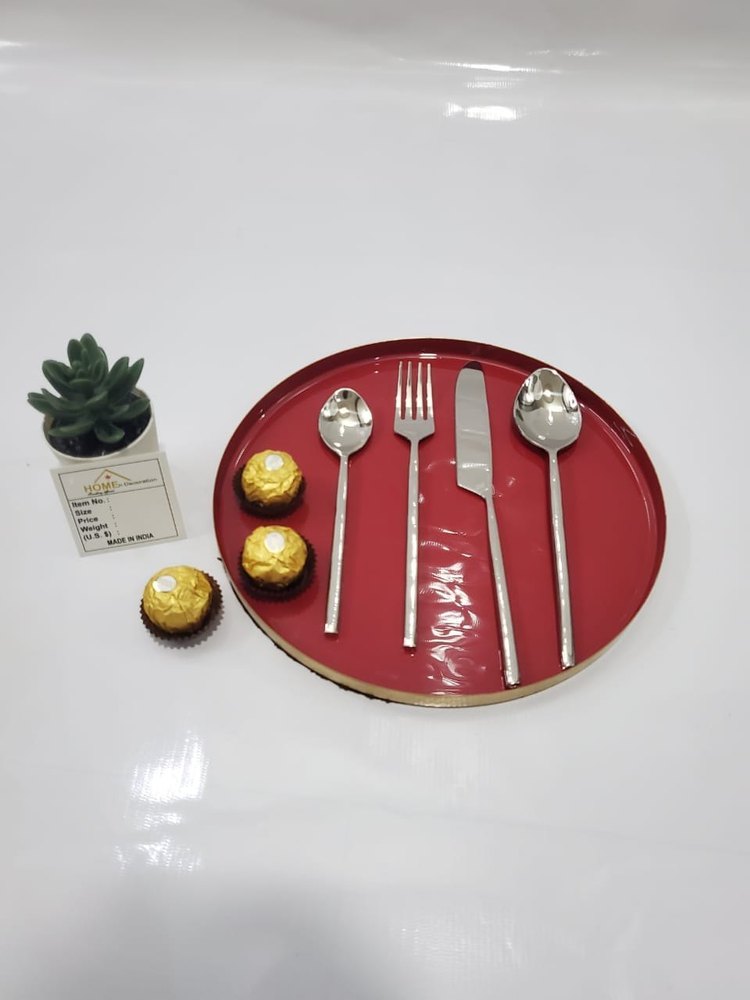 Metal Enamel Tray, Shape: ROUND, Size: 12X8