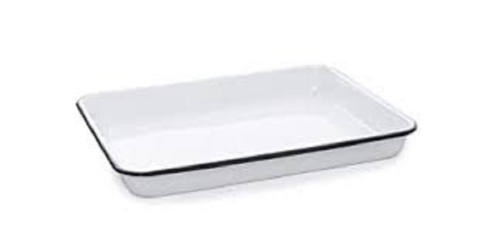 LIMITLESS HUNCH Metal Enamelware Tray, Shape: Rectangle, Size: L: 29 CM * W :21 CM * H: 5 CM