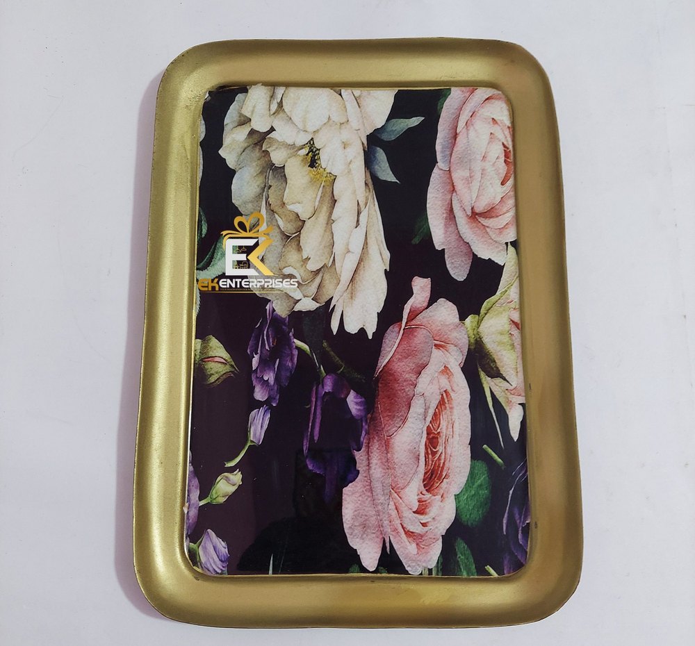 E.K Enterprises Metal 13 INCH Enamel serving tray rectangular small, Shape: Rectangle, Size: 13x4Inches