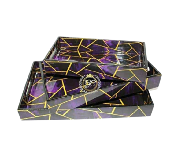 Quality Handicraft Enamel Mdf Wooden Printed Serving Trays, For Home, Shape: Rectangle