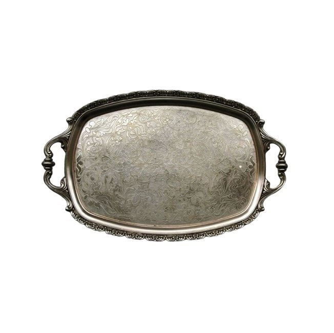 Elegant Designs Antique Brass Tray, Shape: Rectangle, Size: 10x12 Inch