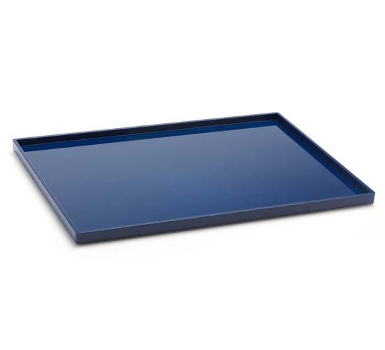 Smooth Cream Brass Enamel White Modern Rectangular Tray, For Party Supplies, Size: 14