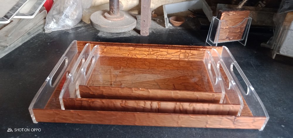Acrylic Serving Tray, Shape: Rectangle, Size: 8*12 Inch