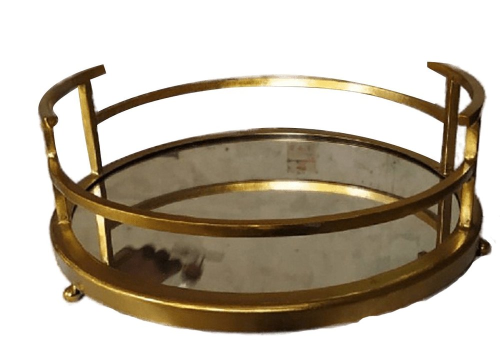 Brass Round Shape Trays, For Serving, Size: 10 Inch (diameter)