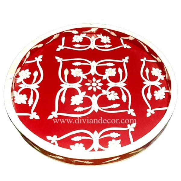 Divian Round Mother Of Pearl Trays, For Home & Hotel, Shape: Circular