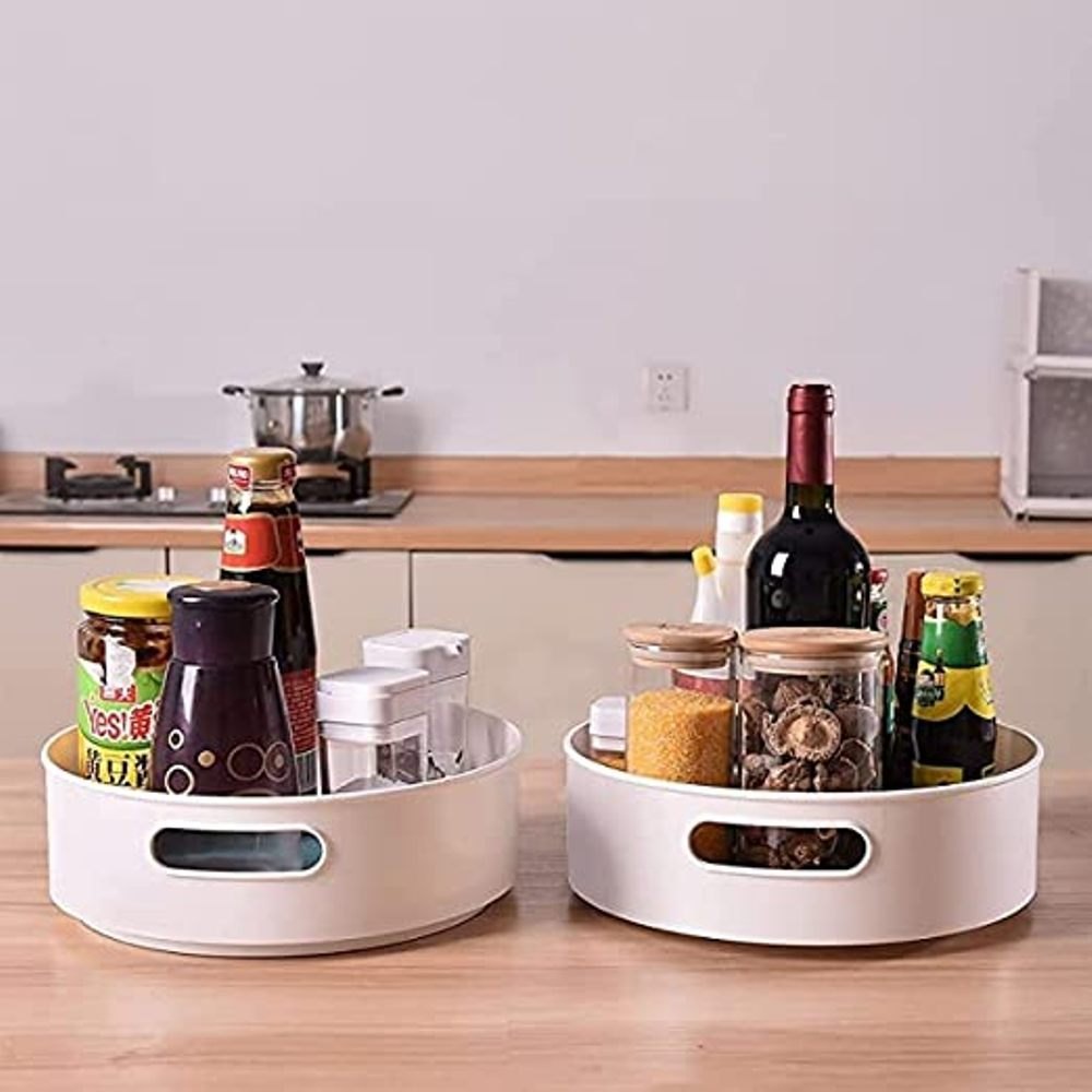 SRKMART Plastic 360 Rotating Tray, For Multiple, Shape: ROUND