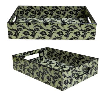 Pink-Knots Wooden Serving Tray