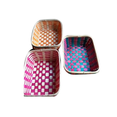Multicolor Plain Bamboo Hand Woven Trays, Packaging Type: Box , Shape: Rectangle