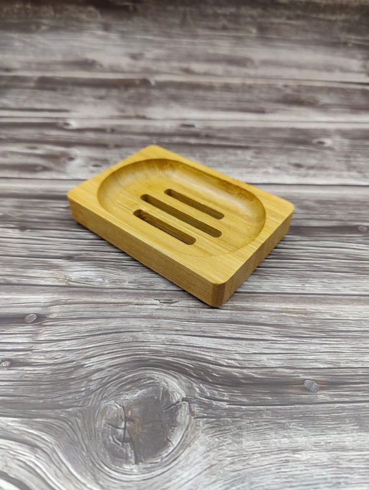 Handcrafted Bamboo Soap Tray, Shape: Rectangle, Size: 10 cm X 7 cm