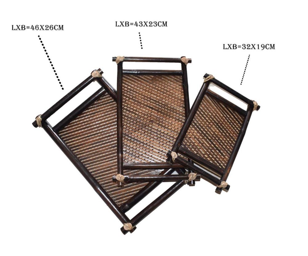 Bamboo Tray, Shape: square, Size: Large Medium Small