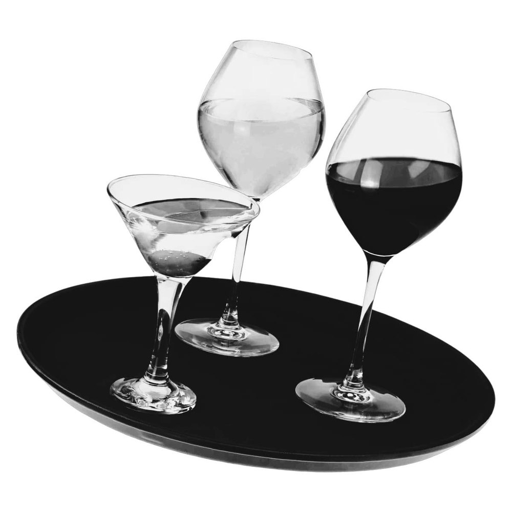 Anti Skid Fibre Service Tray with Heavy Rubber Grip, For Hotel And Restaurant, Shape: Round