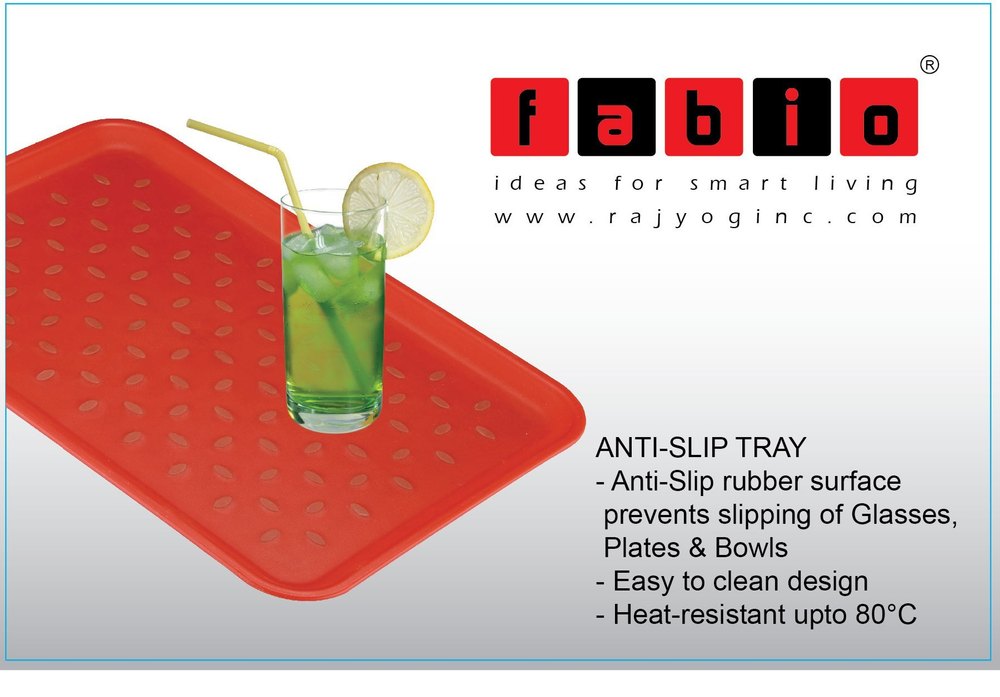 FABIO Plastic Anti-slip Tray With Special Grip, Shape: Circular, Size: 2 Sizes Available