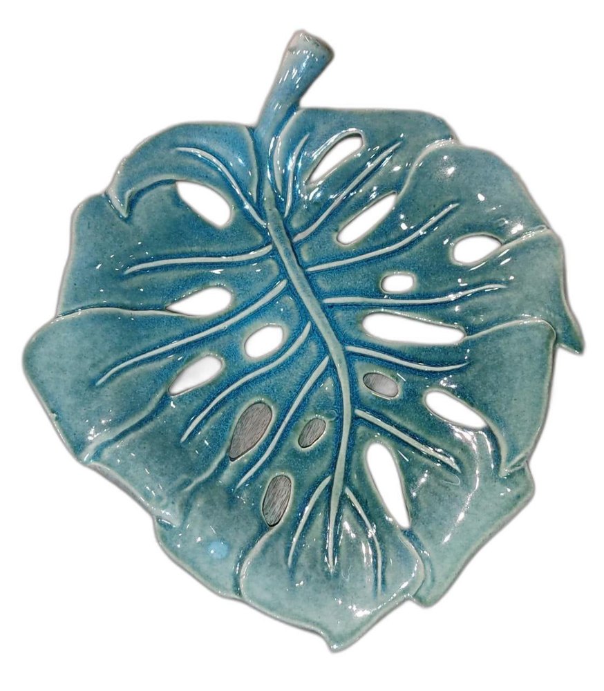 Leaf Ceramic Tray, For Home, Size: 15inch