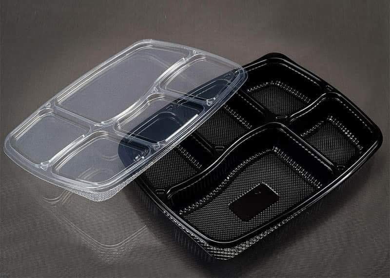 Plastic Fast Food Tray, Rectangle, Number Of Compartments: 5