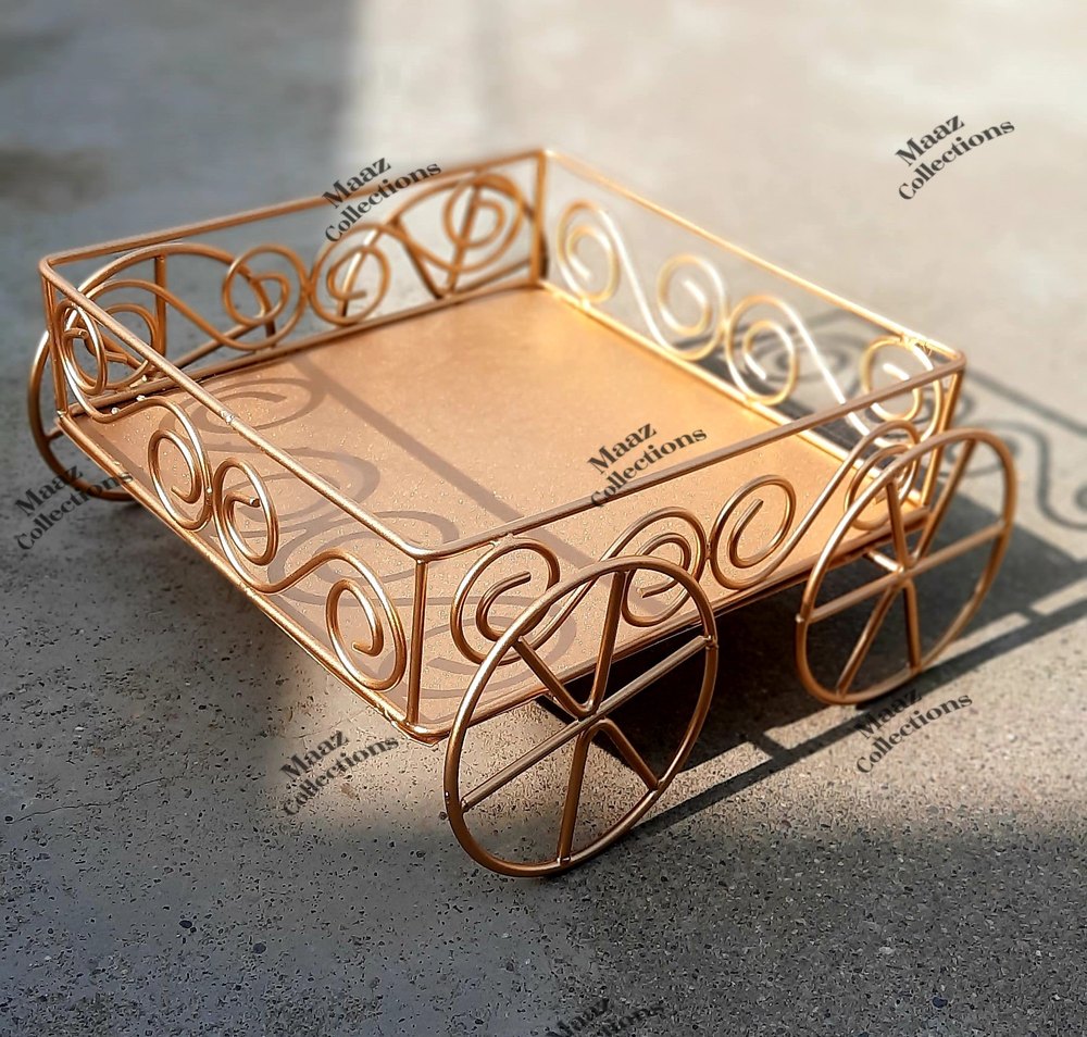 Wooden Serving Tray Cart Design Type Platters For Dining Table For Gifting
