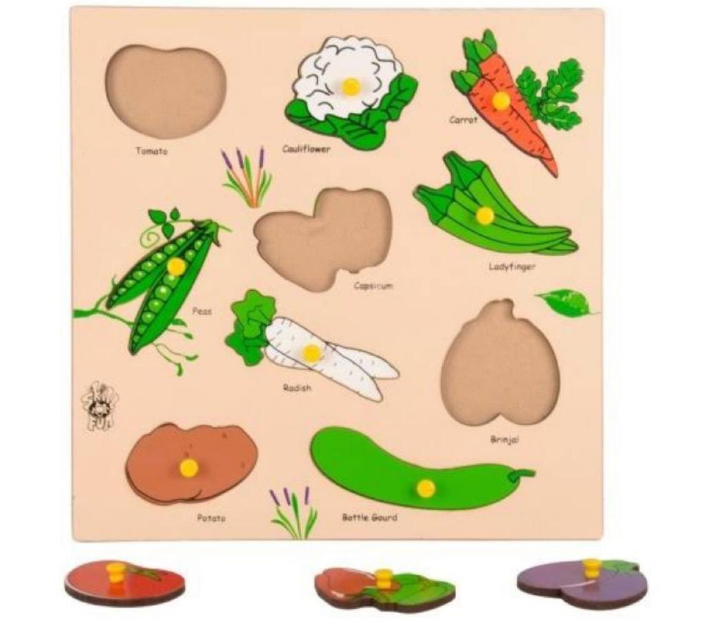 Square White Vegetable Peg Board And Tray