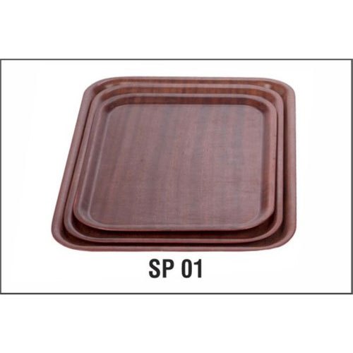 Square Brown Polycarbonate Coated Serving Tray, For Restaurant, Packaging Type: Box