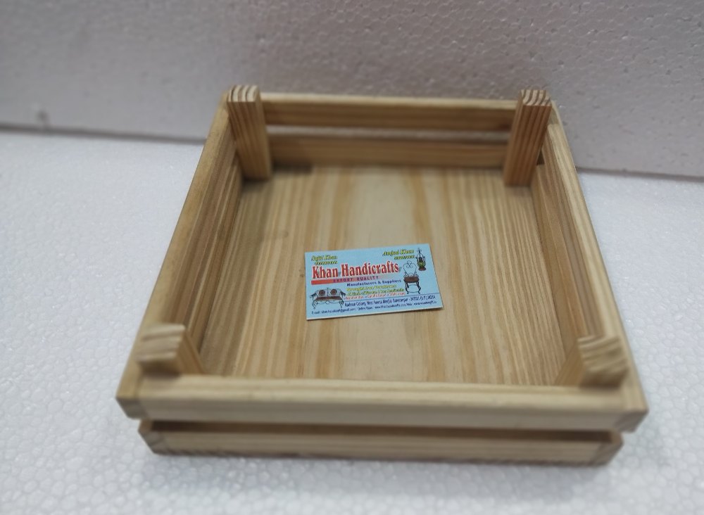 Natural Square Pinewood Packing Tray