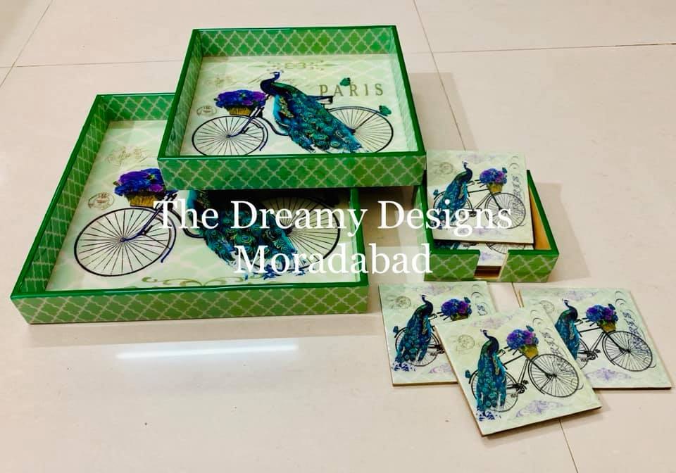 Epoxy Coated Printed Mdf Trays, Shape: square, Size: 12*12*1.5, 10*10*1.5
