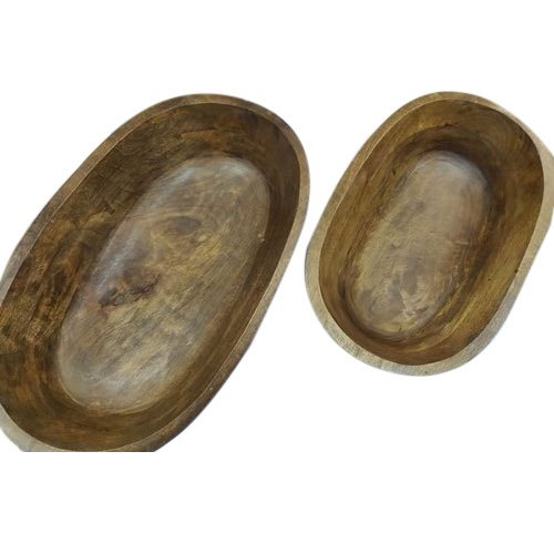 Wooden Serving Tray, For Hotel, Shape: Oval