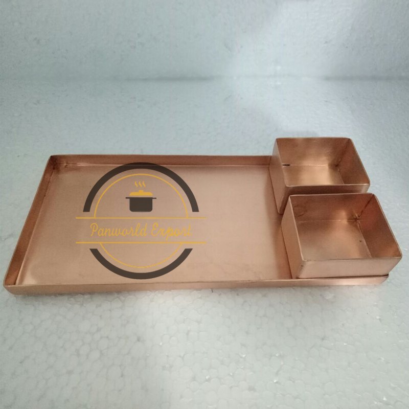 Metal Copper Tray Set, For Restaurant, Shape: Rectangle