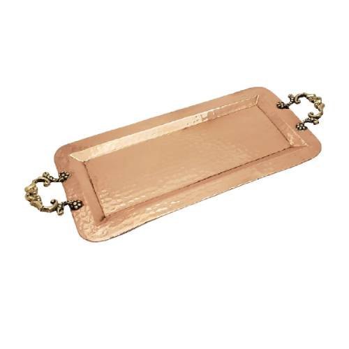 Rectangular Hammered Copper Serving Tray, For Home and Hotel