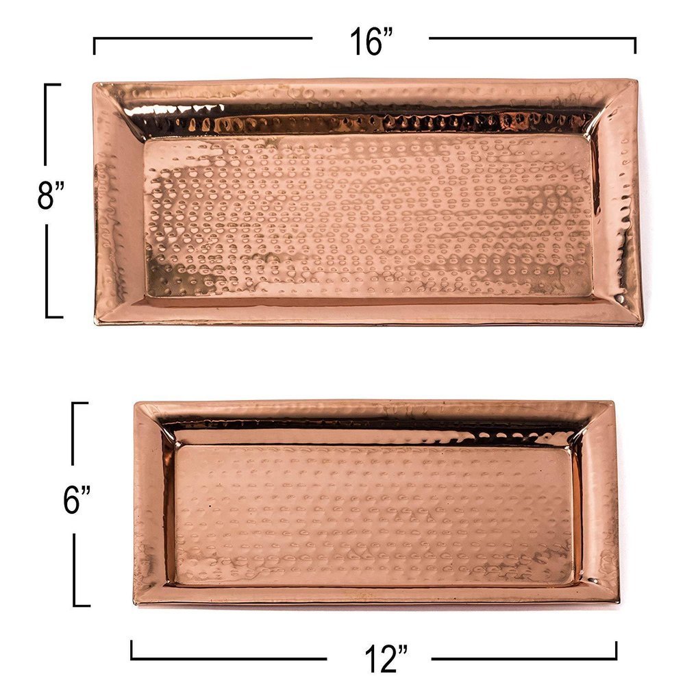 Rectangular Mr.Copper Platter Hammered Rectangle