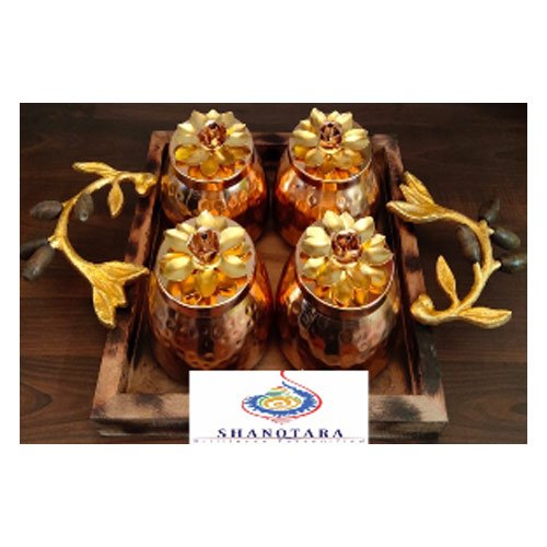 Plain Round Copper Designer Bowl Set, Capacity: 200 Ml