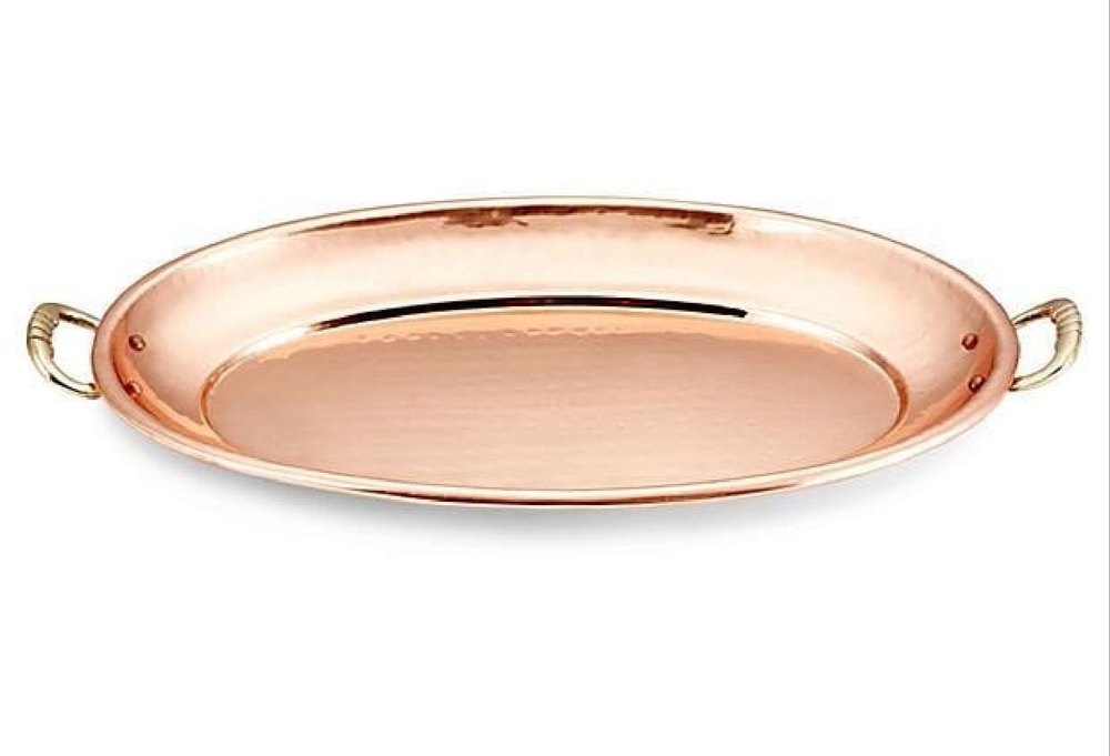 Oval Copper Tray, For Hotel, Size: 12inch