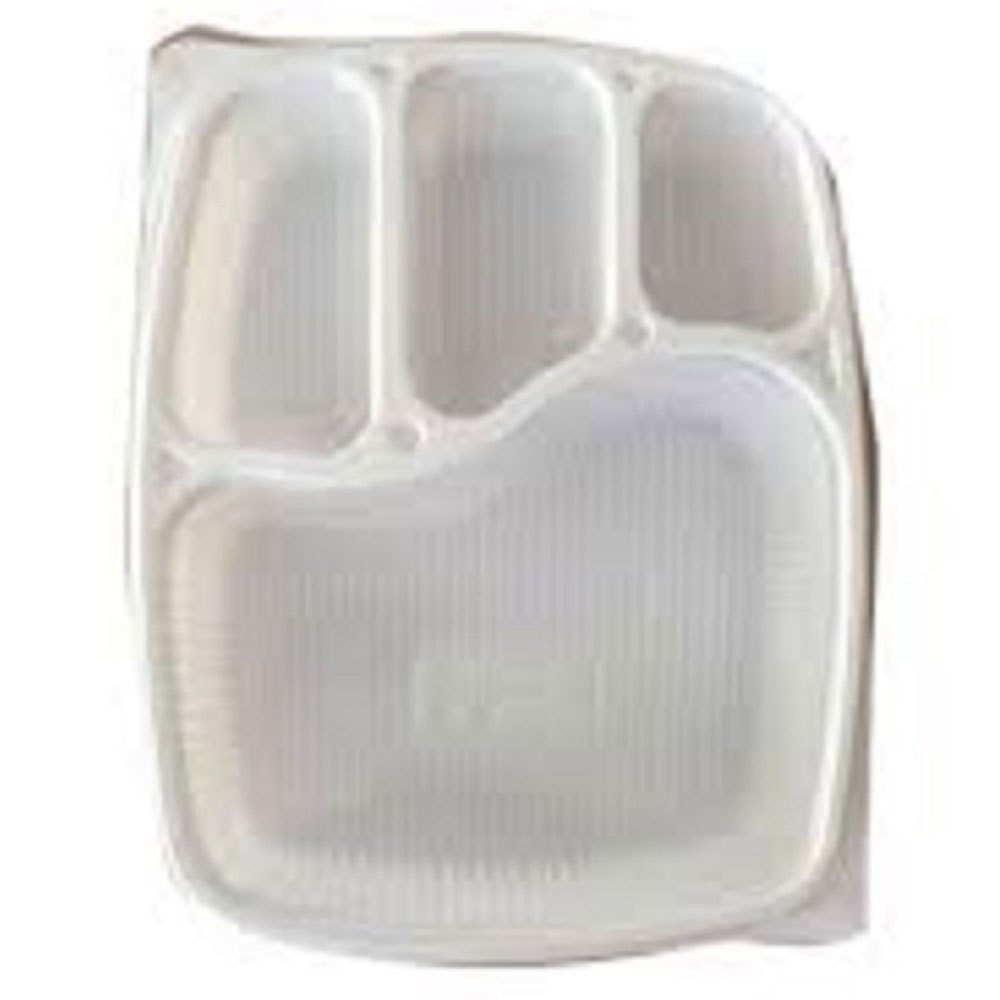White Disposable Plastic Food Tray, For Event and Party Supplies, Size: 8x6 Inch