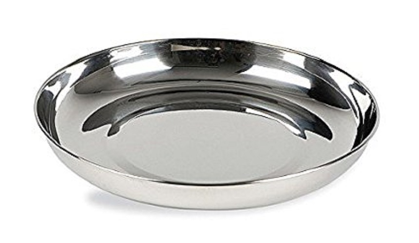 Ankur Silver Stainlees Steel Rice Plate, For Home