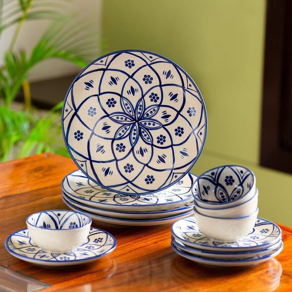 Zenica White Ceramic Dinner Plate, For Home