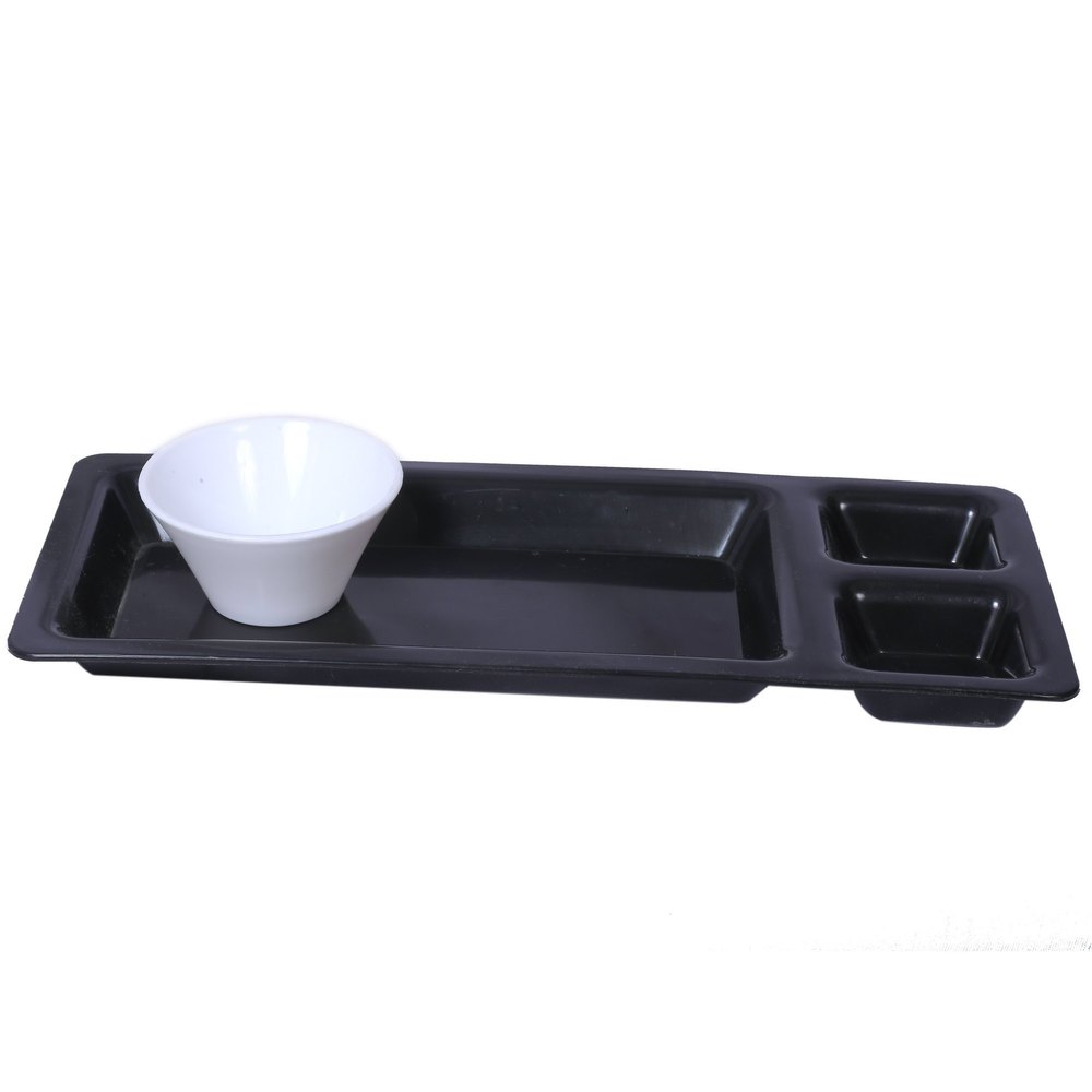 Plastic Black, White Melamine Plate And Bowl, For Restaurant
