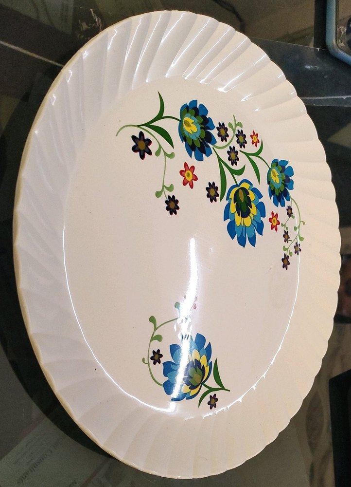Shubham Plastic White 12\'\' Lehar Plate, For Home and Restaurant, Size: 12 Inch