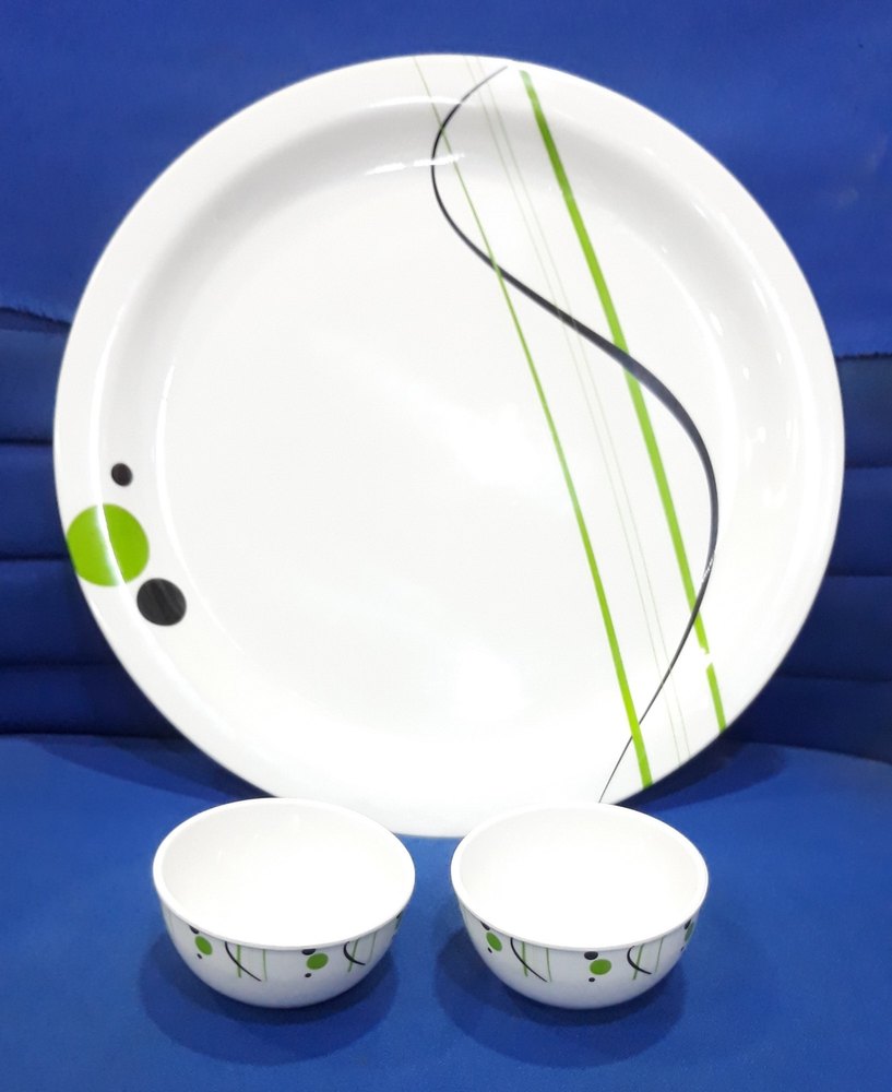 White Round Designer Melamine Plate, For Home & Hotel, Size: 13