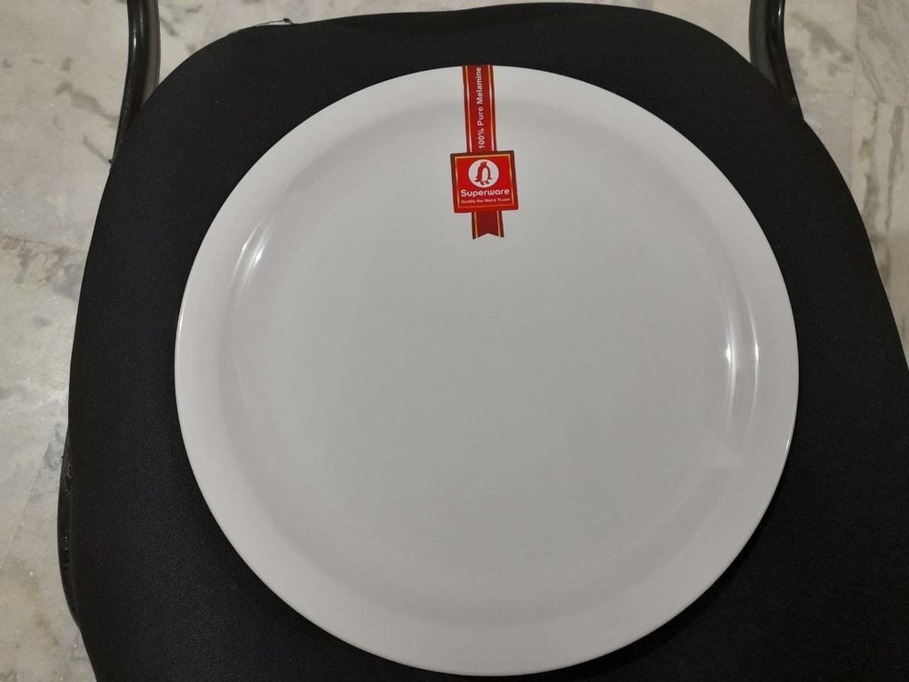 Ceramic White Melamine Plate, For Hotel, Size: 10.5