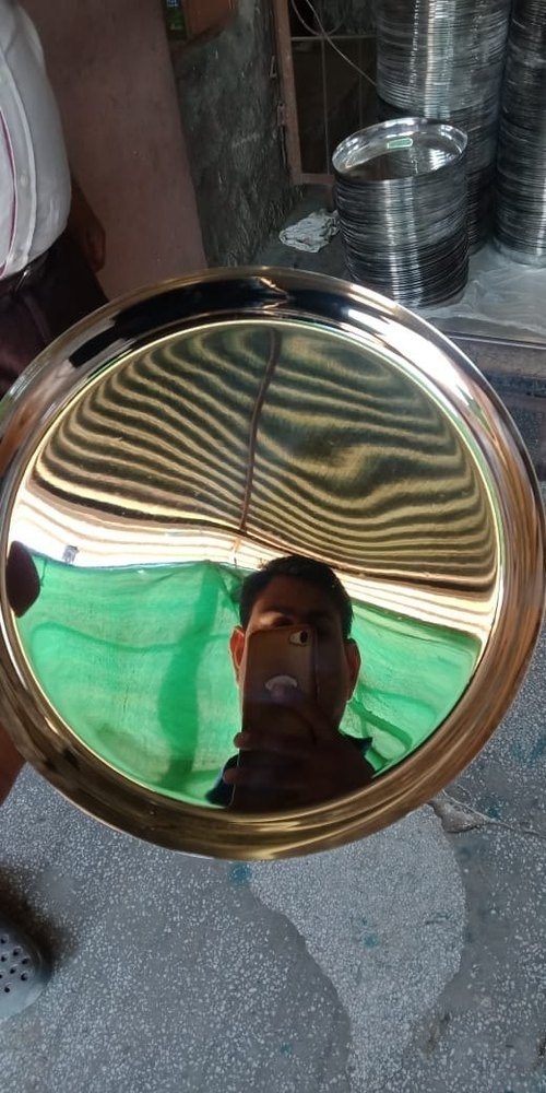 Silver Round Steel Thali, For Home, Size: 12 13 14