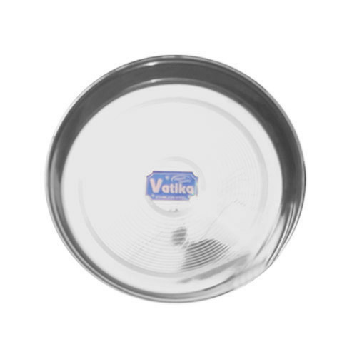 Vatika Round SS Kitchen Thali, Size: 10-12