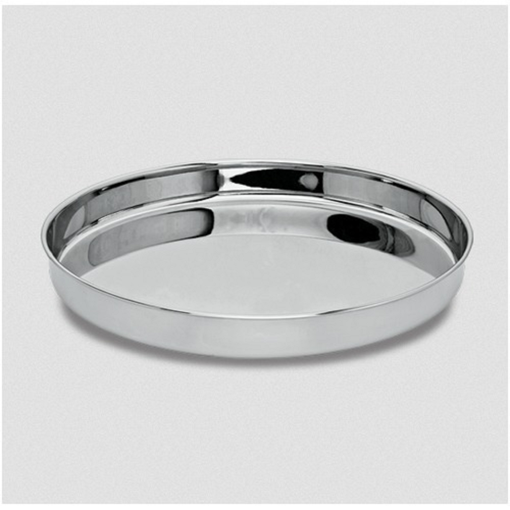 Silver Round Stainless Steel Thali, For Home/Hotels, Size: 14 Inch