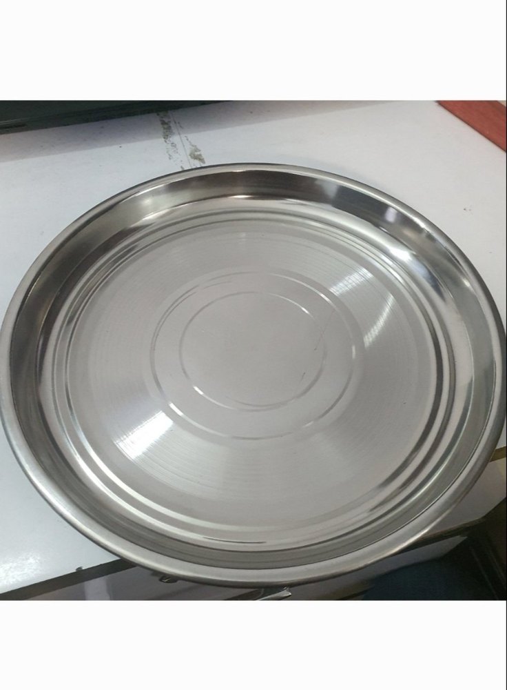 Silver Round Stainless Steel Khomcha Plate, For Home
