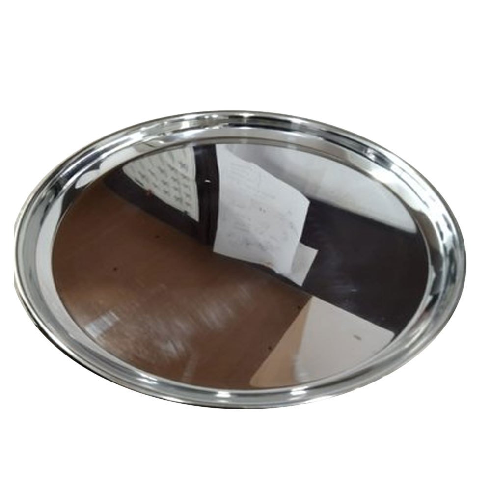 Silver Round Stainless Steel Plate, For Home