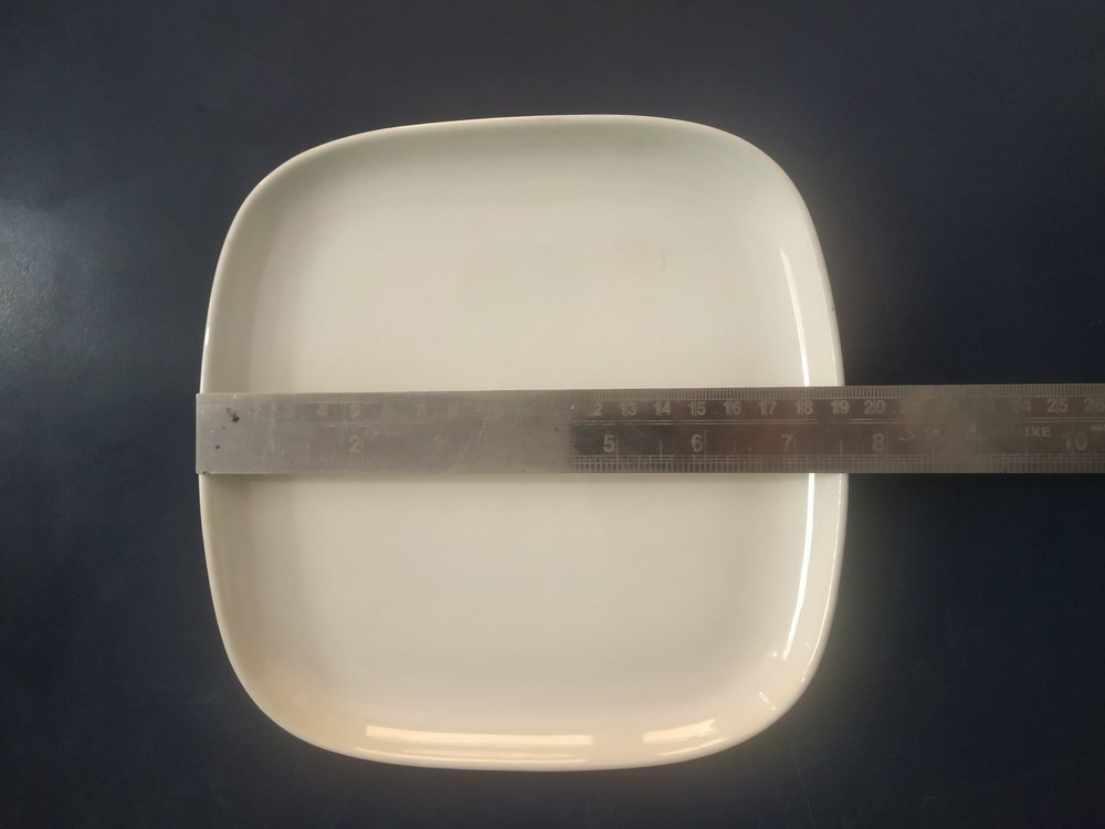 Ceramic Square White Porcelain Plate, For Hotel, Size: 7.5 X 7.5