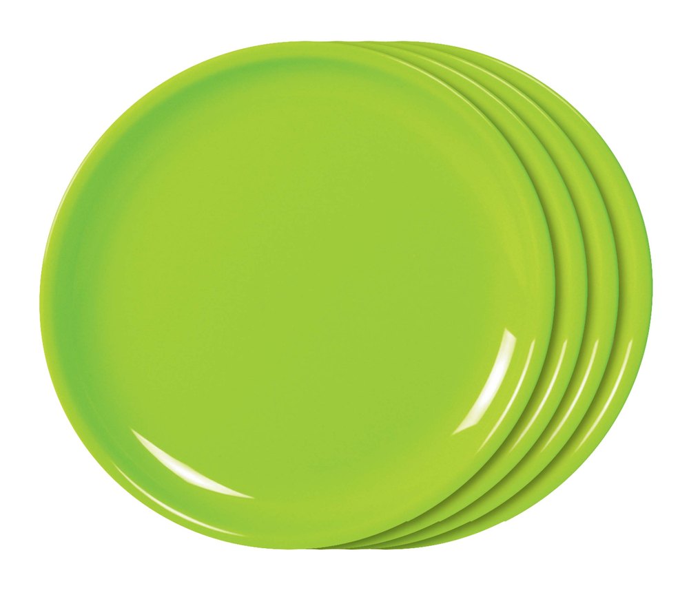 Green Plain Quarter Plate, Size: 7 Inch
