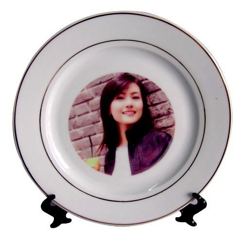 Ceramic White Sublimation Gold Rim Plate, Size: 10