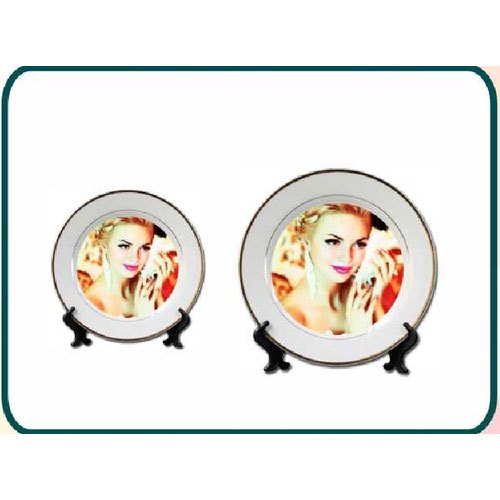 10 Inch Printed Ceramic Rim Dinner Plate for Home