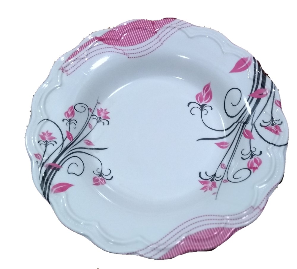 White Round Large Moti Soup Plate