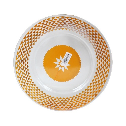 Ceramic White and Rak Glass Orange Dinner Plates